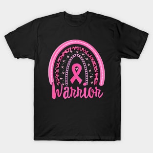 Warrior Breast Cancer Awareness Pink Ribbon Rainbow Women T-Shirt